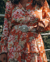 Western Buckle Belt Distressed White
