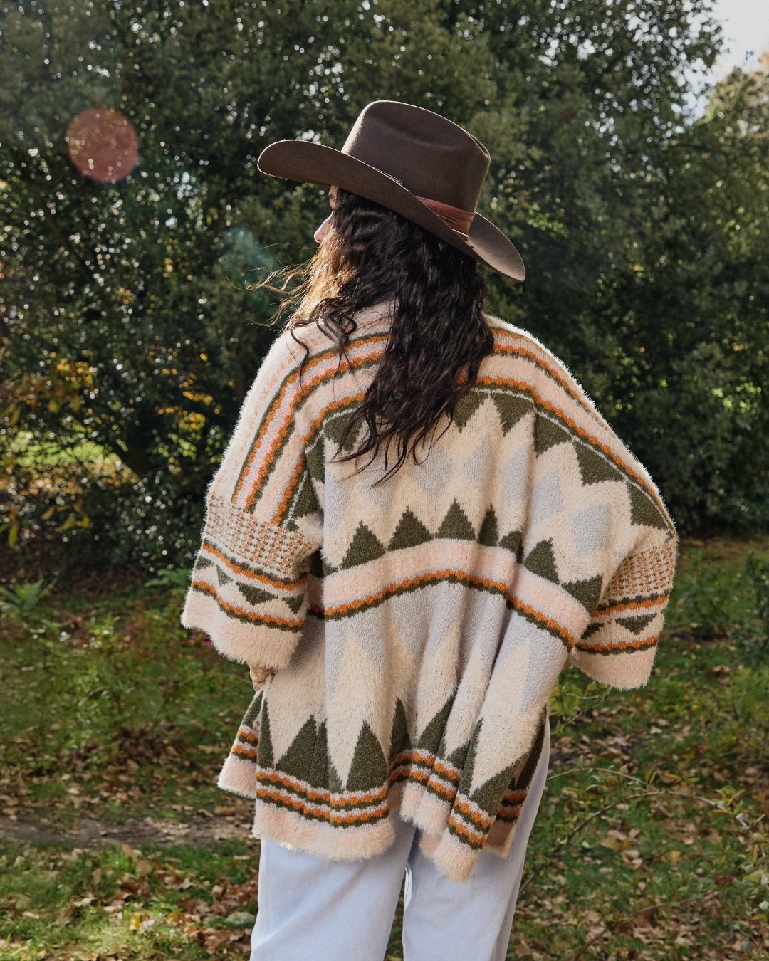Geometric boho cardigan kimono - rear
