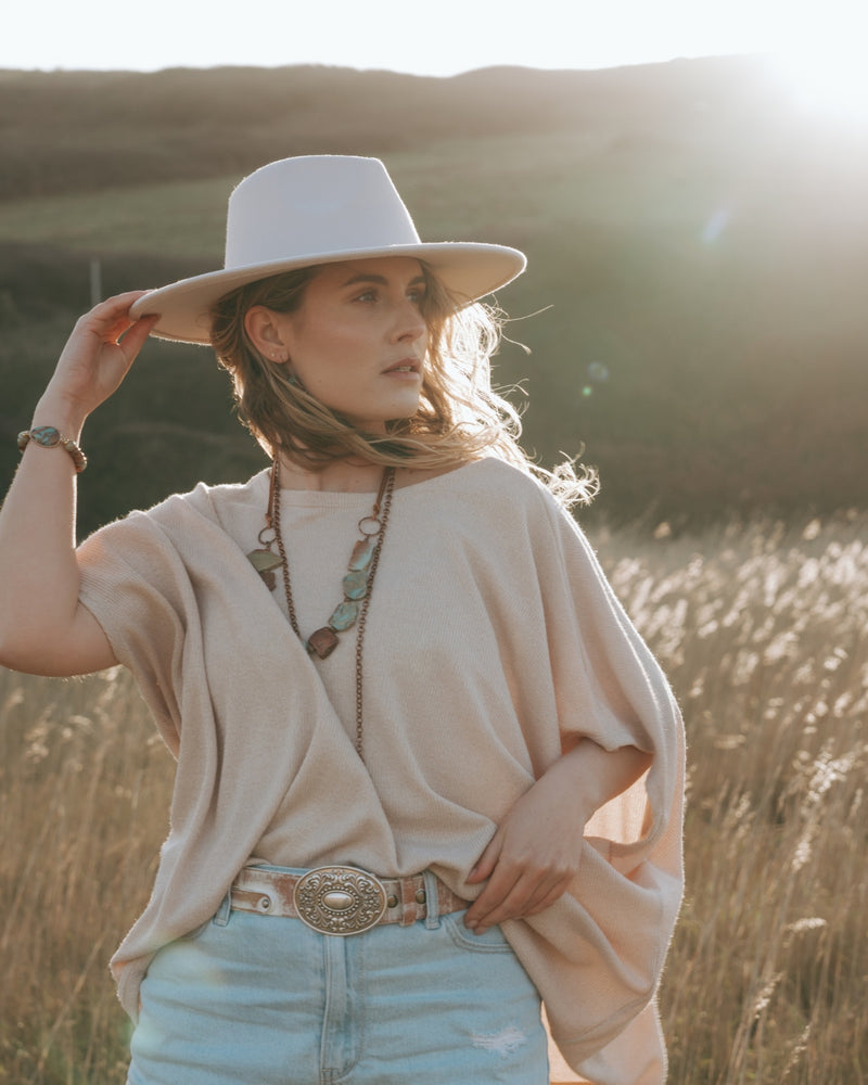 Western Buckle Belt Distressed White