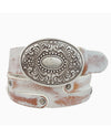 Western Buckle Belt Distressed White