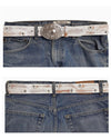 Western Buckle Belt Distressed White