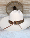 Feather and turquoise concho - cowboy hat band