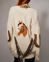 Western Horse Belted Cardigan
