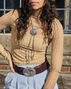 Braided Leather Western Belt With Silver Horse Buckle