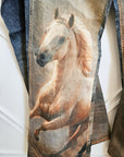 Wild Spirit Horse Print High-Waisted Wide Leg Jeans