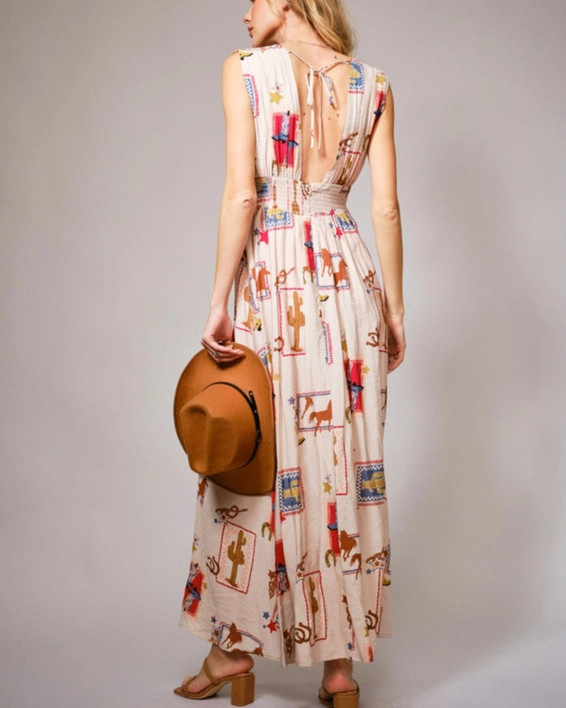 Western cowgirl print dress