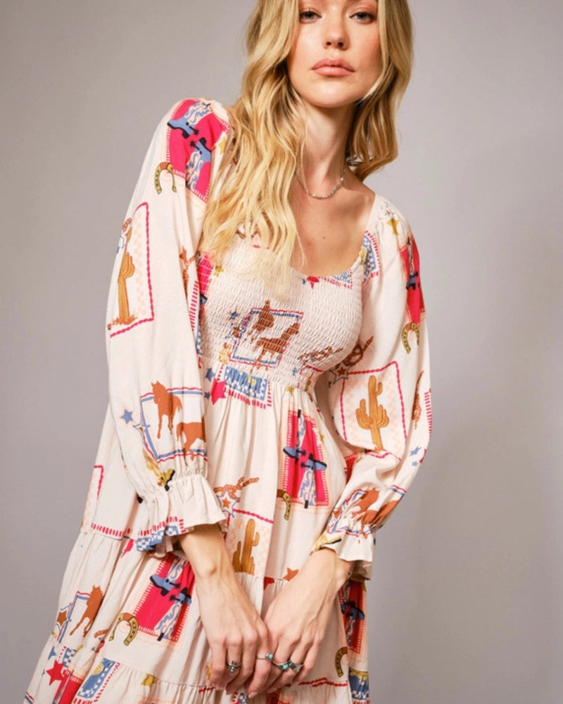 Smock top cowgirl dress