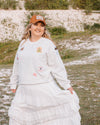 Patchwork Western Jumper in Grey