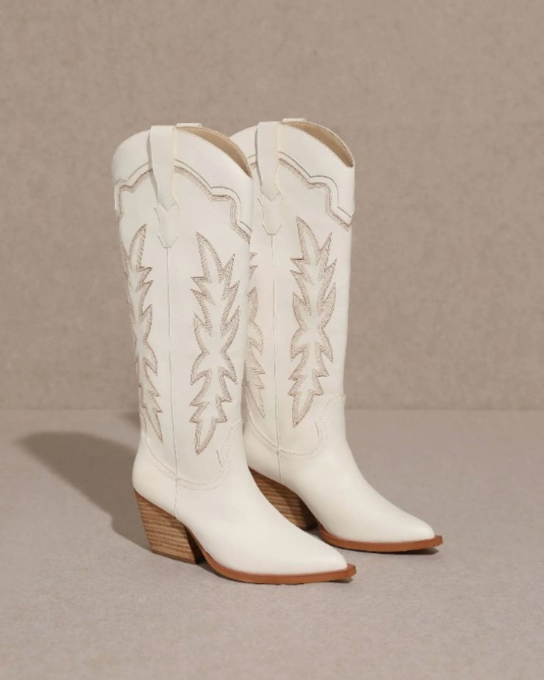 White stitched cowboy boots