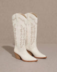 White stitched cowboy boots