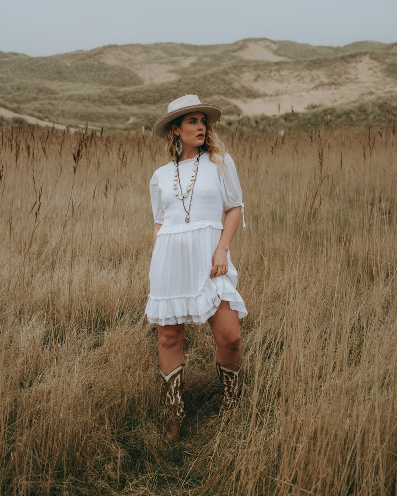 White Cowgirl Outfit White Turquoise Necklace