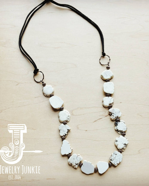 White Turquoise Slab Necklace