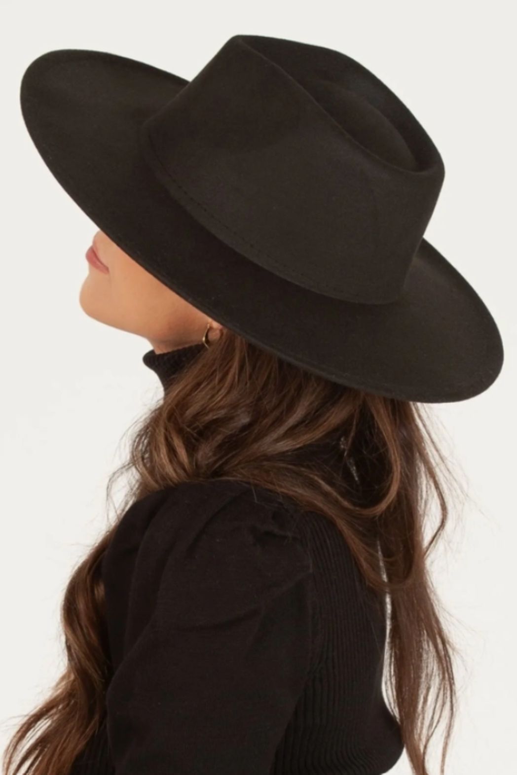 Wide Brimmed Hat Vegan Felt Brown | Melbelle Western x Boho
