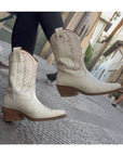 Low Calf White Cowboy Boots