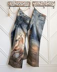 Wild Spirit Horse Print High-Waisted Wide Leg Jeans