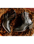 Black stitching cowboy boots ankle