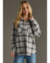 Grey & Black Plaid Button Up Soft Shirt
