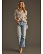 Tan, Mauve & White Plaid Button Up Soft Shirt
