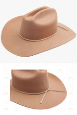 Beige Wool Cowboy Hat