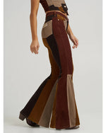 Patchwork bell bottom flares by Lainey Wilson and Wrangler