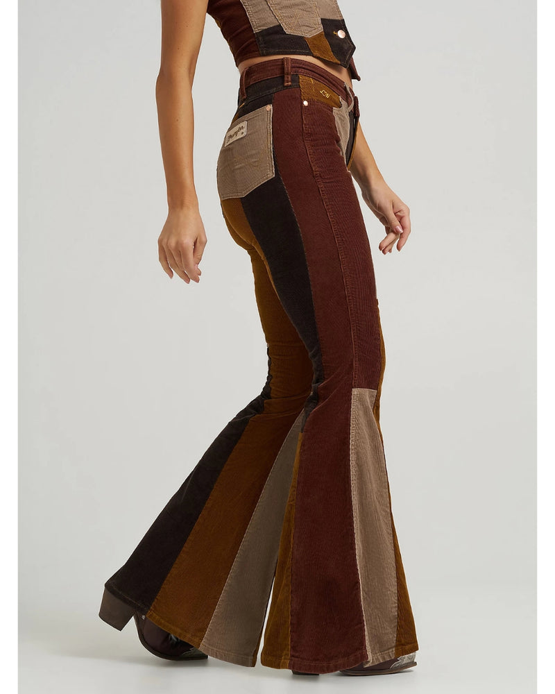 Patchwork bell bottom flares by Lainey Wilson and Wrangler