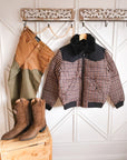 Wrangler Western houndstooth puffer jacket with full-zip front and Western yoke detailing