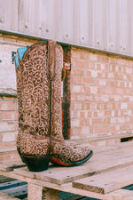 Corral Boots - A4149 Brown Full Floral Embroidery Cowboy Boots