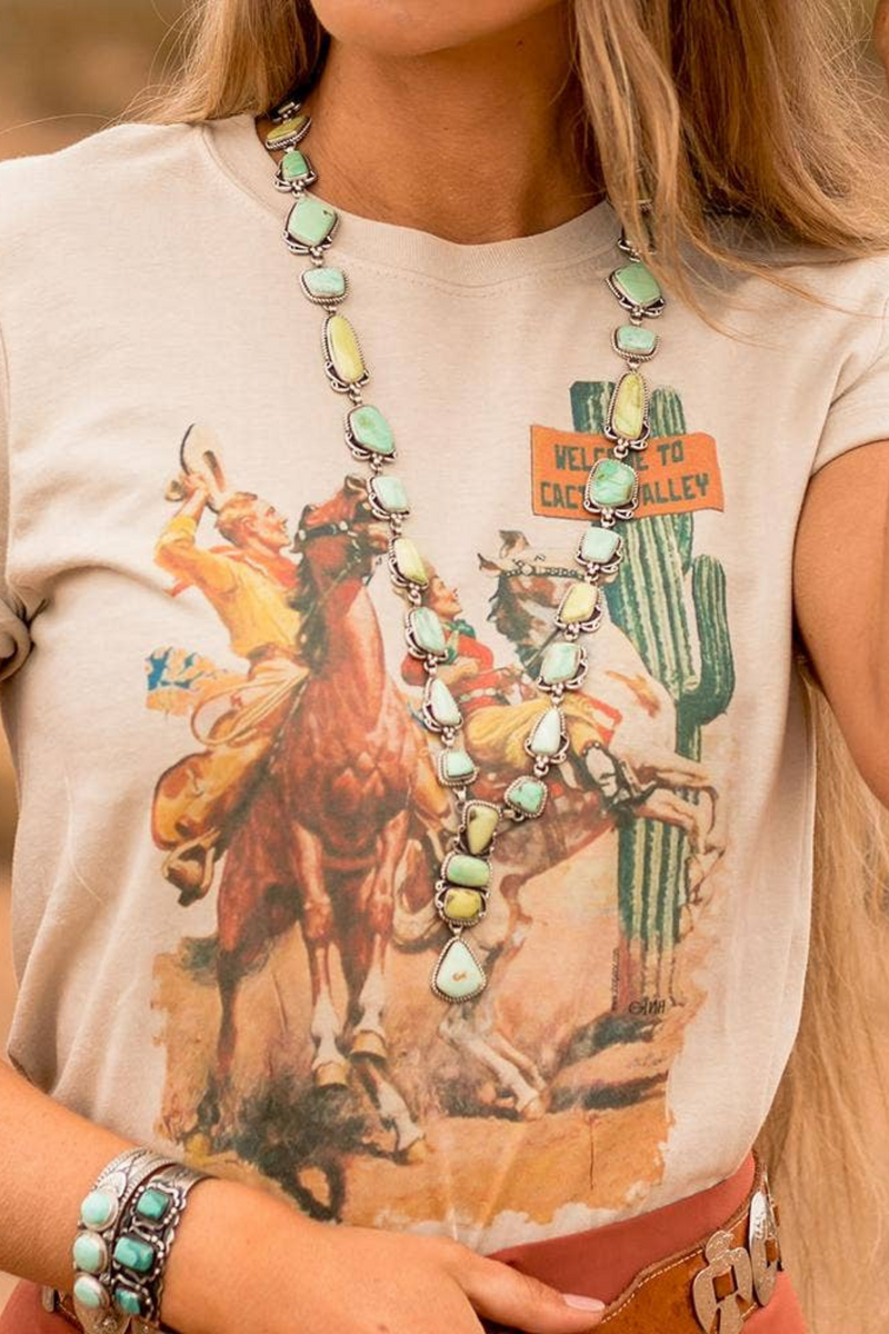 Cactus valley western t-shirt vintage western style, boho tee - perfect for festival fashion!
