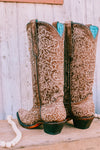 Corral Boots - A4149 Brown Full Floral Embroidery Cowboy Boots