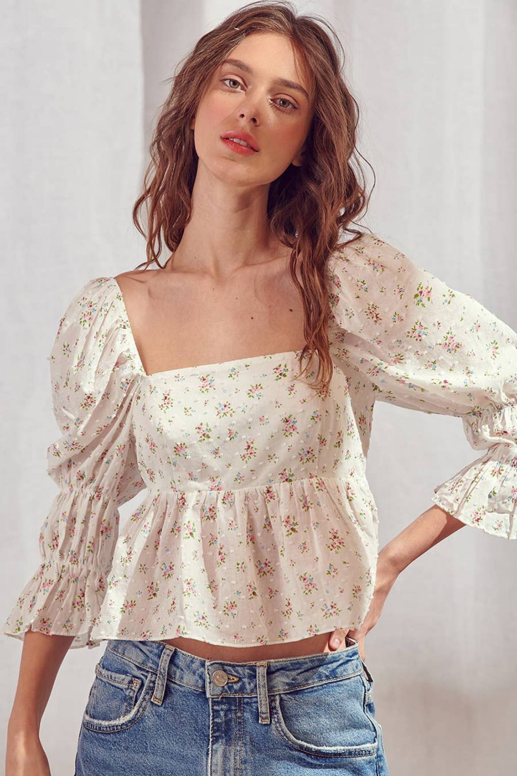 Floral top peplum top