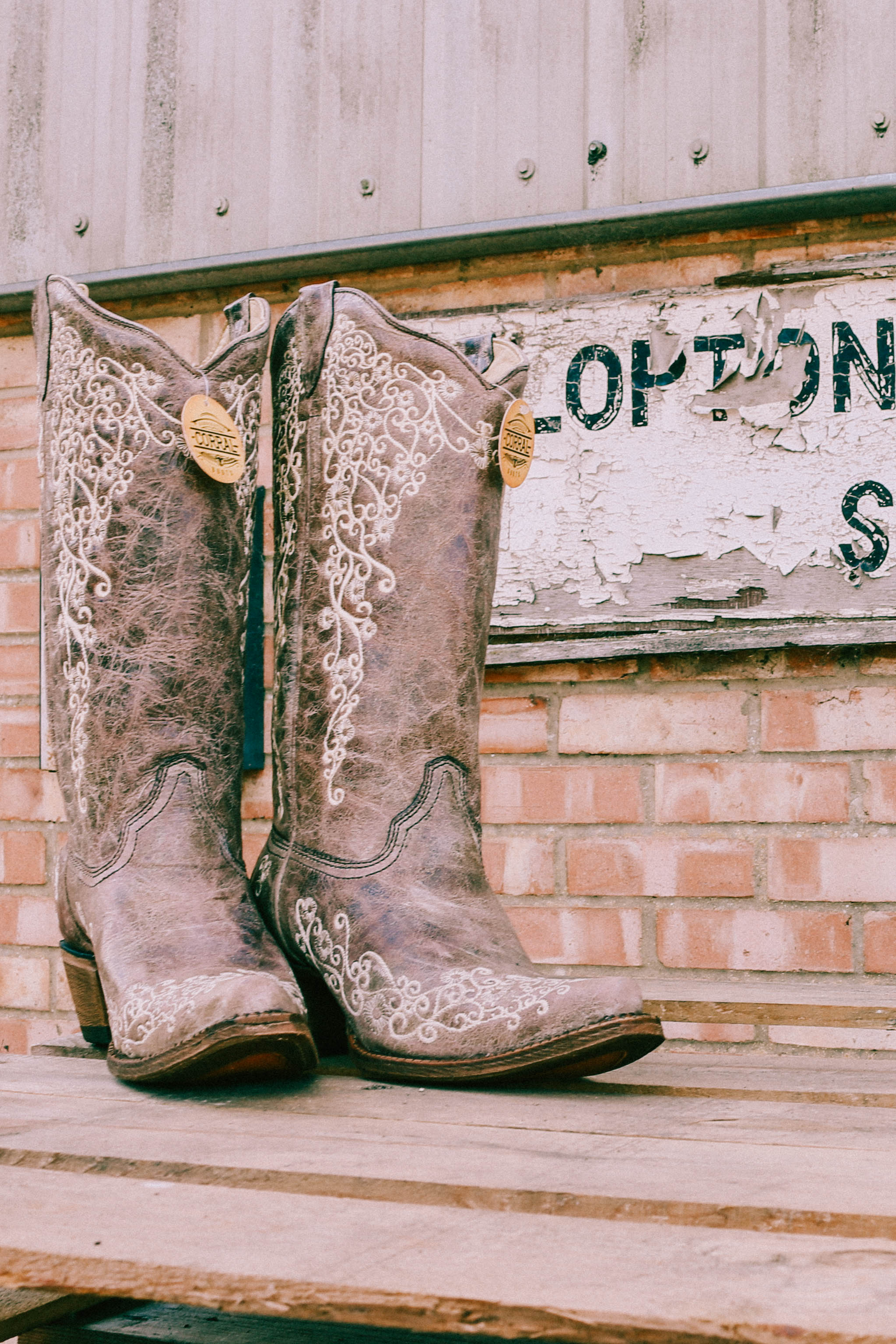 Rustic cowboy boot