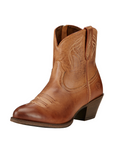 Tan western ankle boots