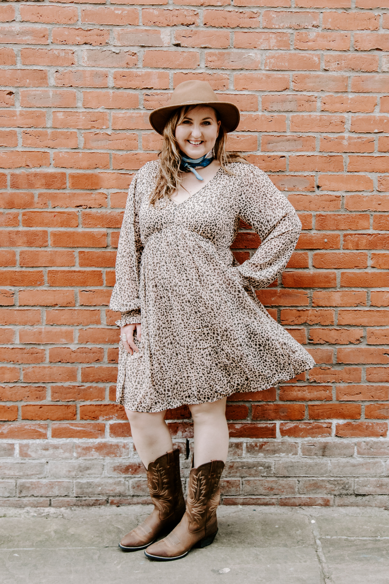 Chiffon leopard 2025 print dress