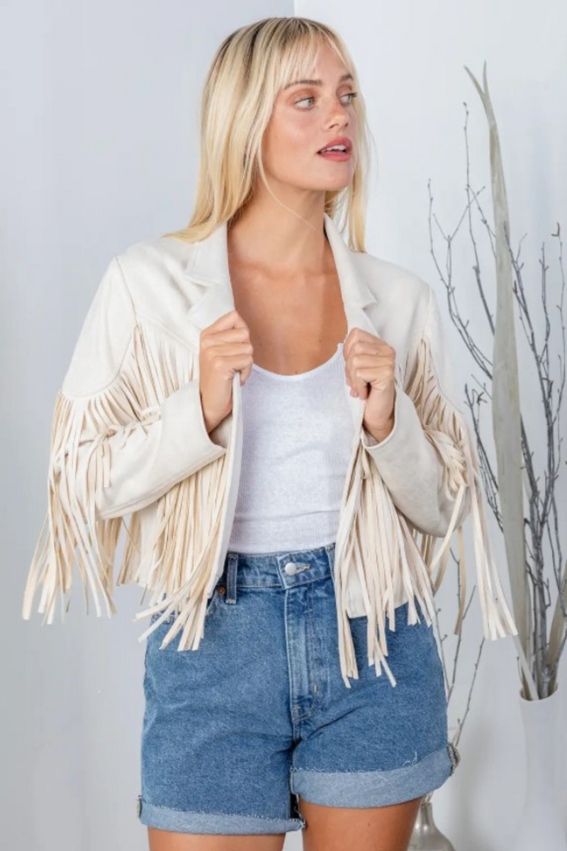 Ivory suede jacket hot sale