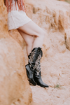Ladies' black cowboy boots