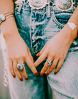 Adjustable Lightning Bolt Turquoise Ring