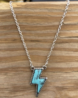 Lightning Bolt Turquoise Necklace