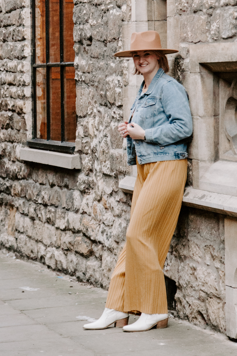 Mustard Yellow High Waisted Pleated Culottes