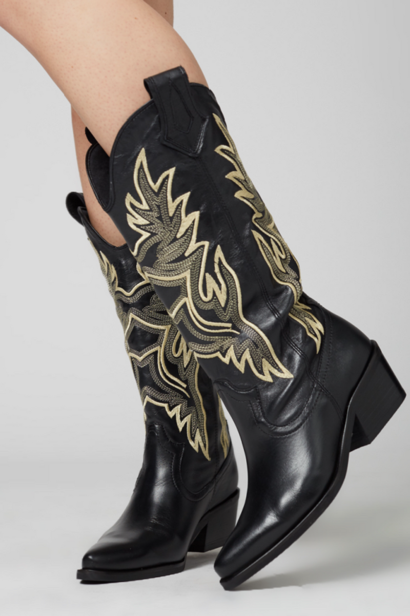 Womens' black cowboy boots