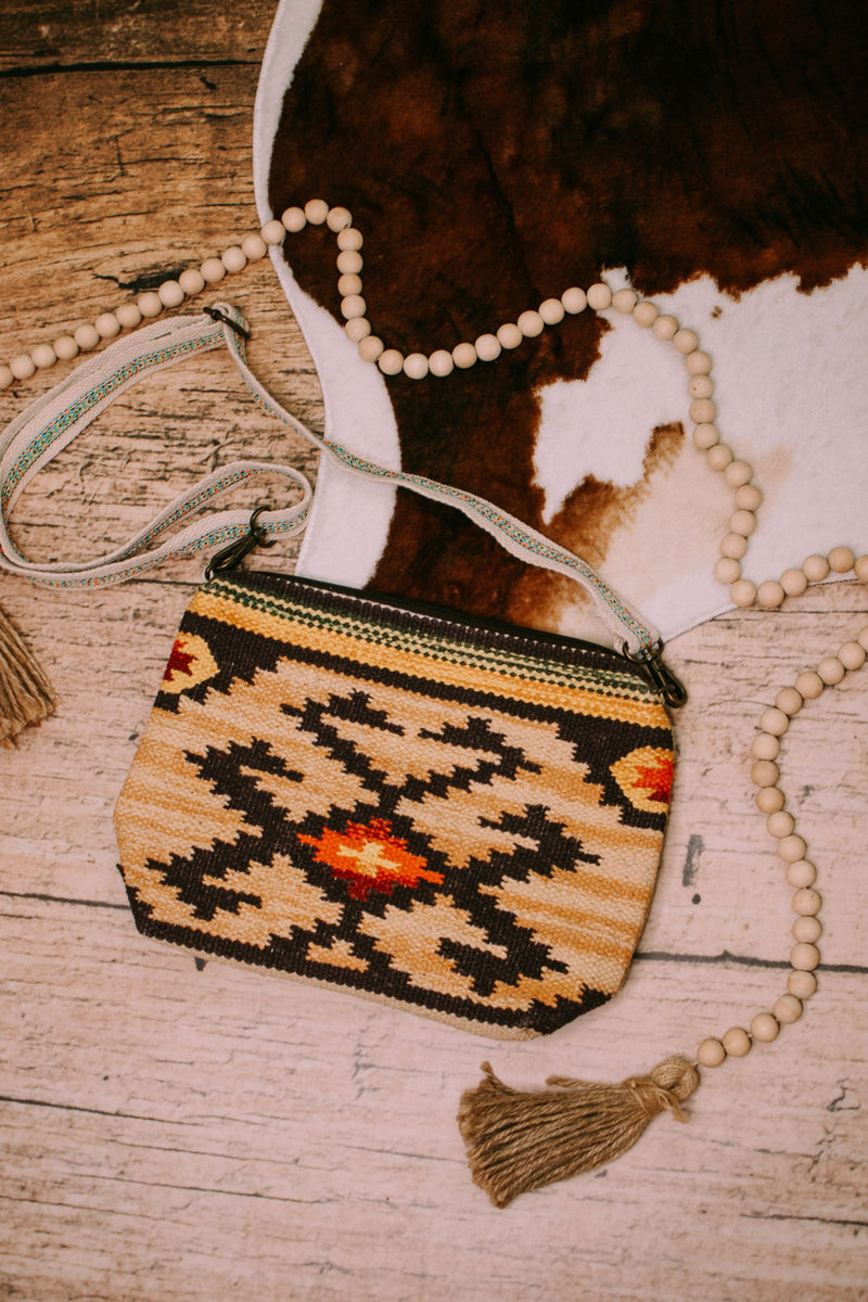 Brown Aztec Crossbody Bag