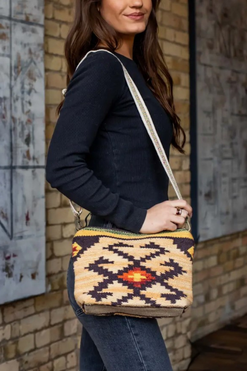 Brown Aztec Crossbody Bag Melbelle Western x Boho