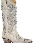 white sparkle cowboy boots from Melbelle