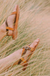 La Risa Flat Tan Leather Sandals by Free People