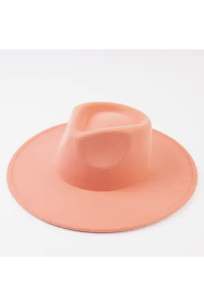 Wide Brim Hat Vegan Felt Pink