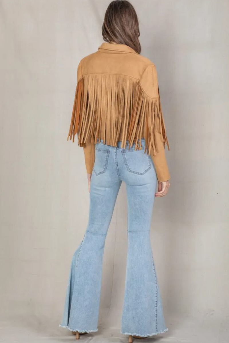 Worth the Tassel Faux Suede Flare Pants