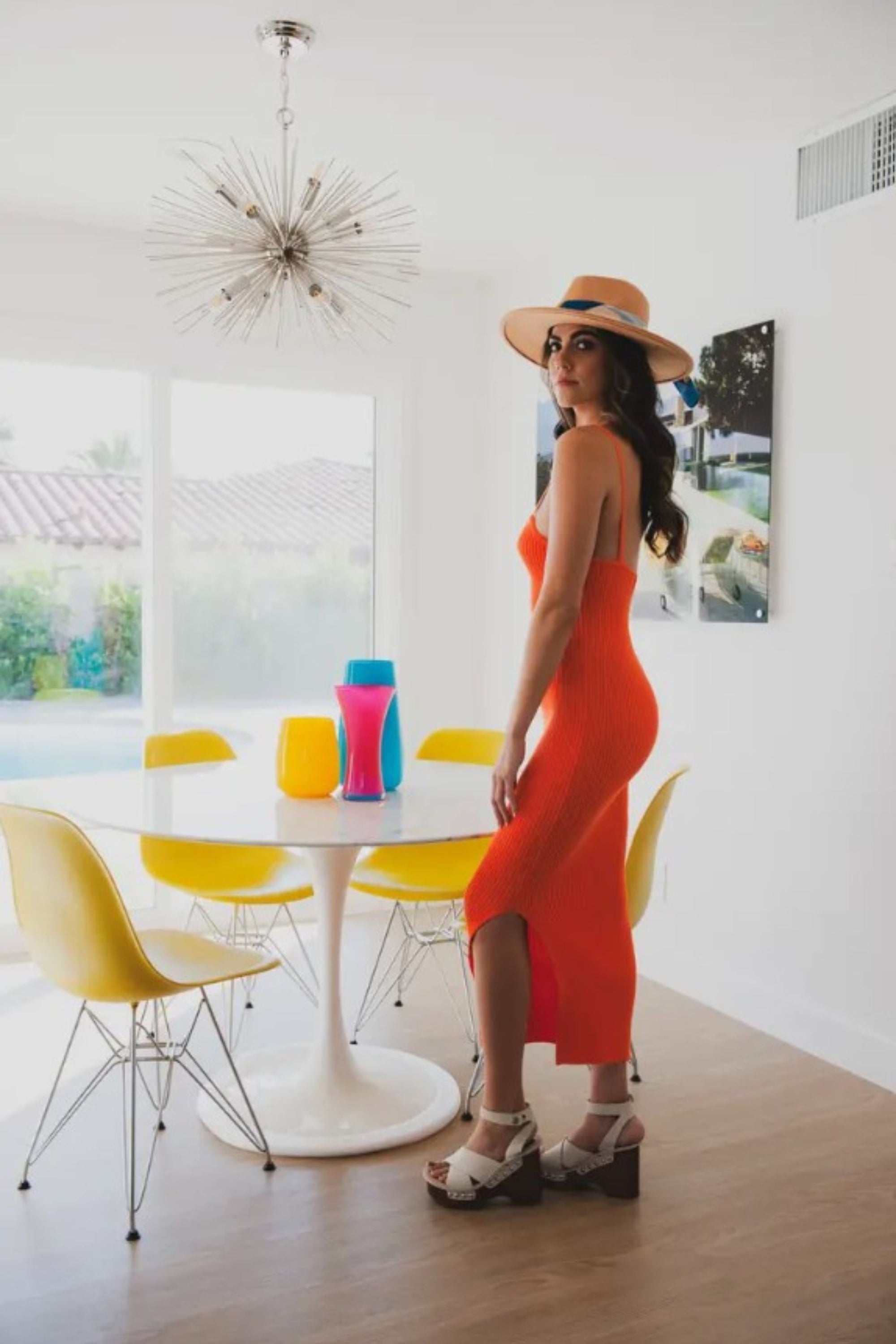 Styled brown cowgirl hat 